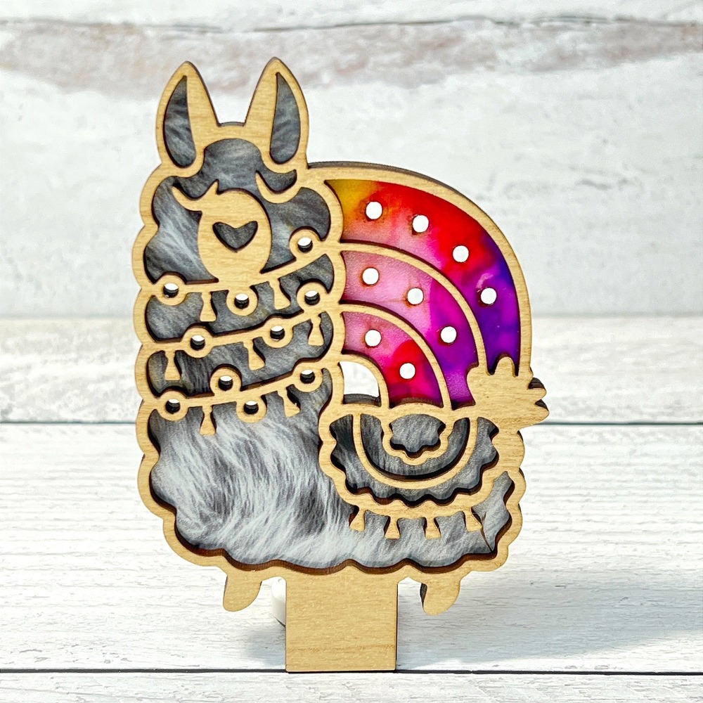 Llama Rainbow Night Light Plug In Wall Decor Handmade LED Bulb Alpaca - Picture 3 of 8